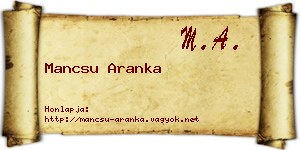 Mancsu Aranka névjegykártya